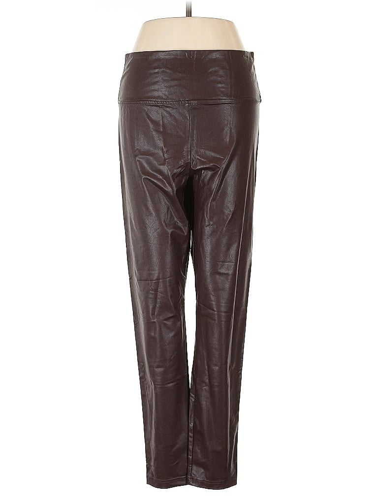 Pre-owned Boston Proper Faux Leather Pants In Brown