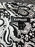Express 100% Polyester Paisley Silver Black Long Sleeve Blouse Size S - photo 7