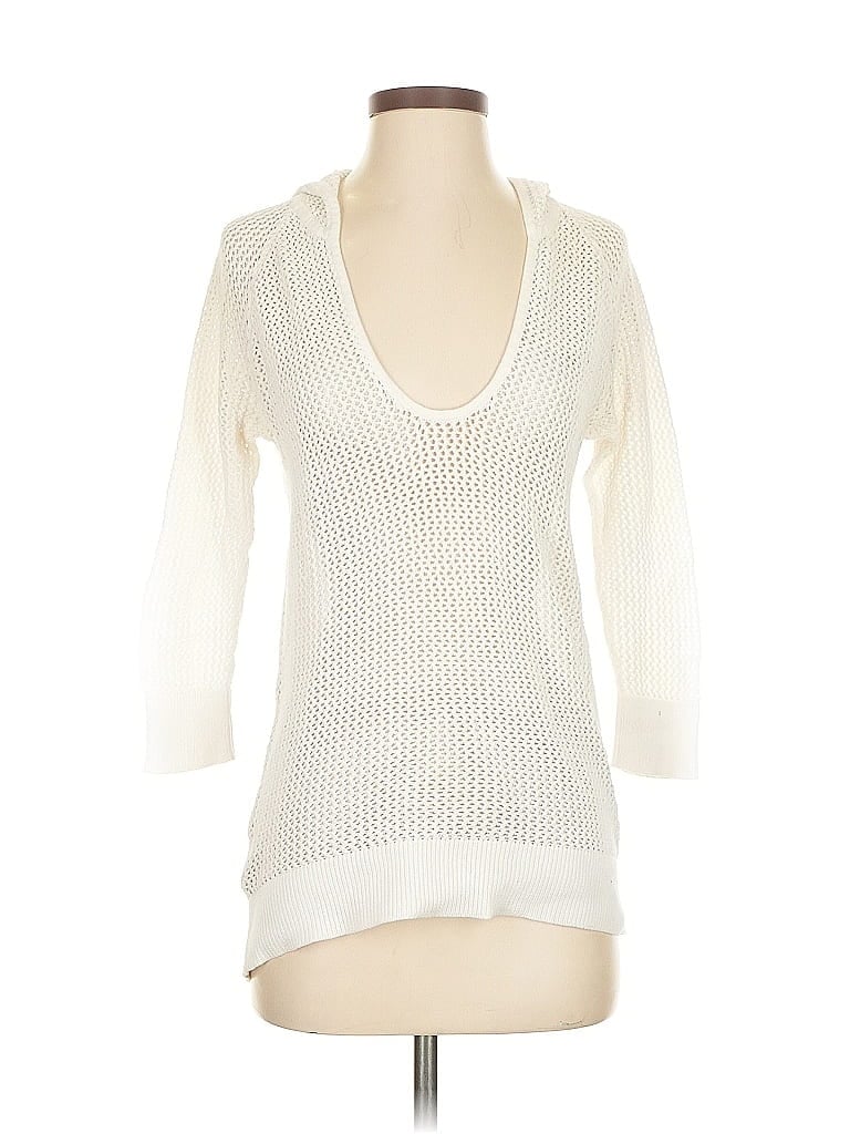 Pre-owned Ann Taylor Loft Pullover Sweater In White