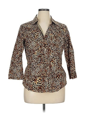 Jones New York Signature 3/4 Sleeve Button-Down Shirt (view 1)