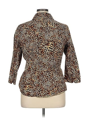 Jones New York Signature 3/4 Sleeve Button-Down Shirt (view 2)