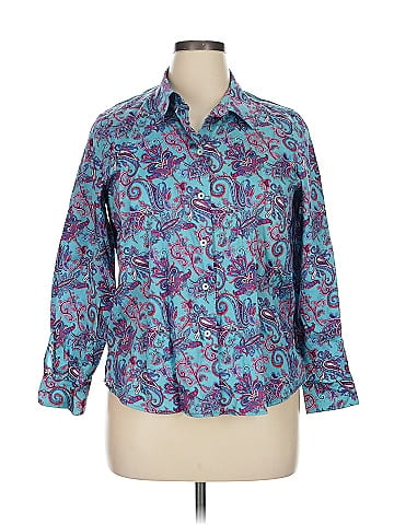 Foxcroft 3/4 Sleeve Button-Down Shirt (view 1)