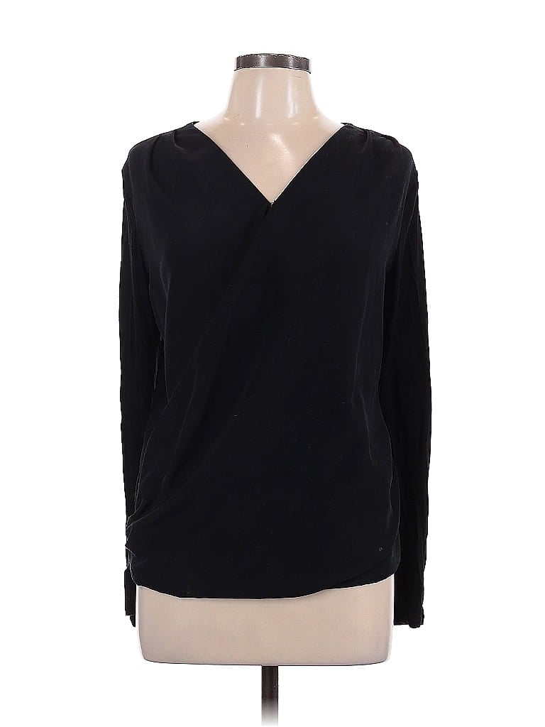 Pre-owned Trouve Long Sleeve Top Black V-neck Tops