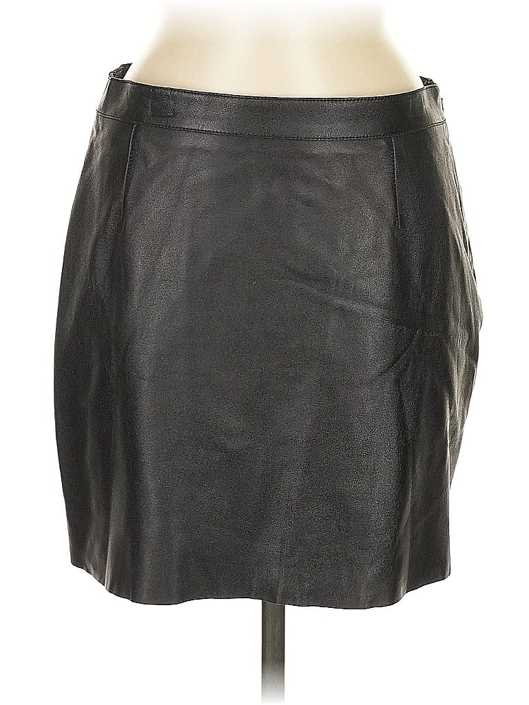 Pre-owned Susana Monaco Faux Leather Skirt In Black