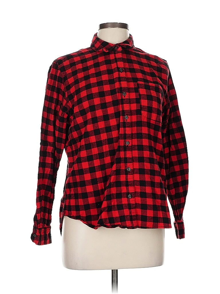 Pre-owned Universal Thread Long Sleeve Button Down Shirt In Red