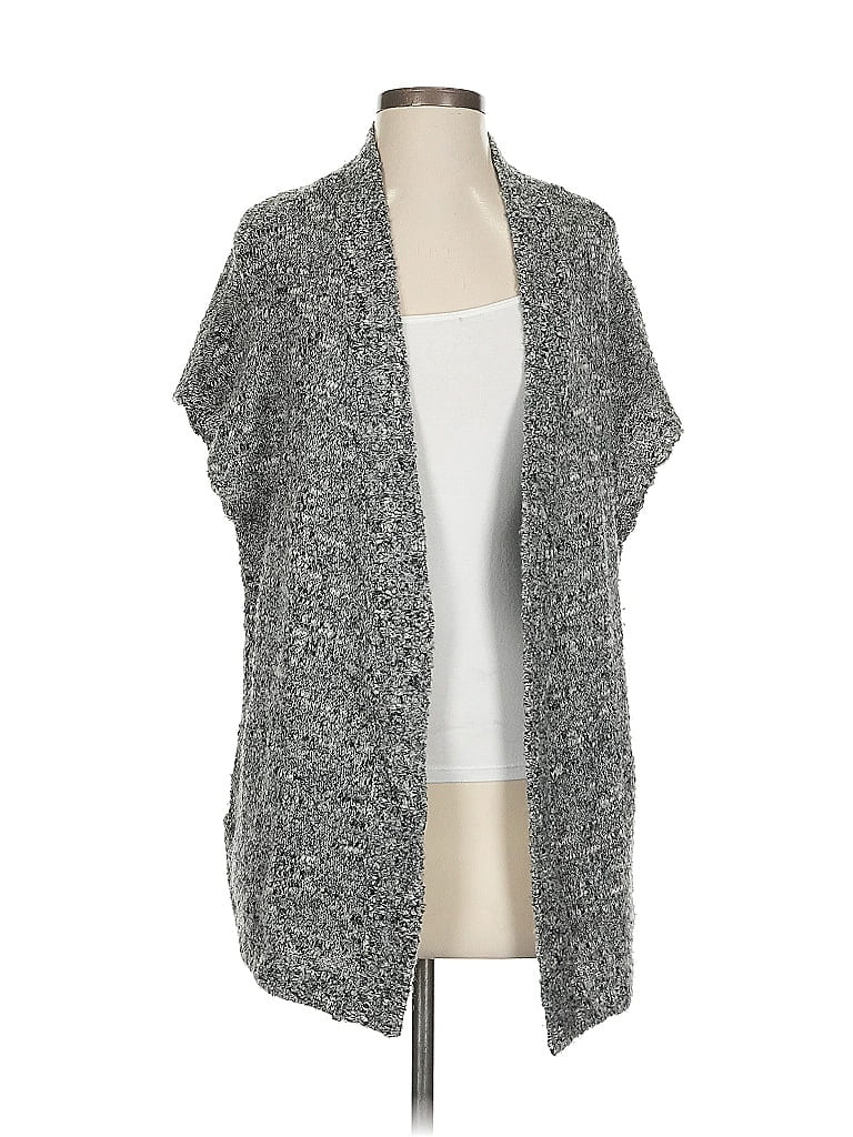 Pre-owned Tommy Bahama Wool Cardigan Sweater In Gray