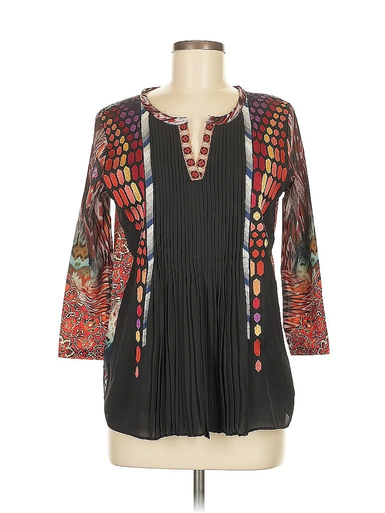 Pre-owned Ranna Gill 3/4 Sleeve Blouse In Black