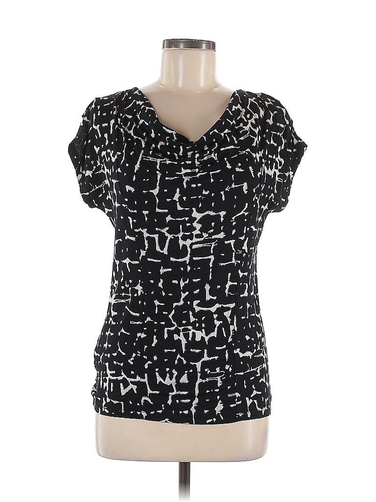 Pre-owned Ann Taylor Short Sleeve Blouse In Black