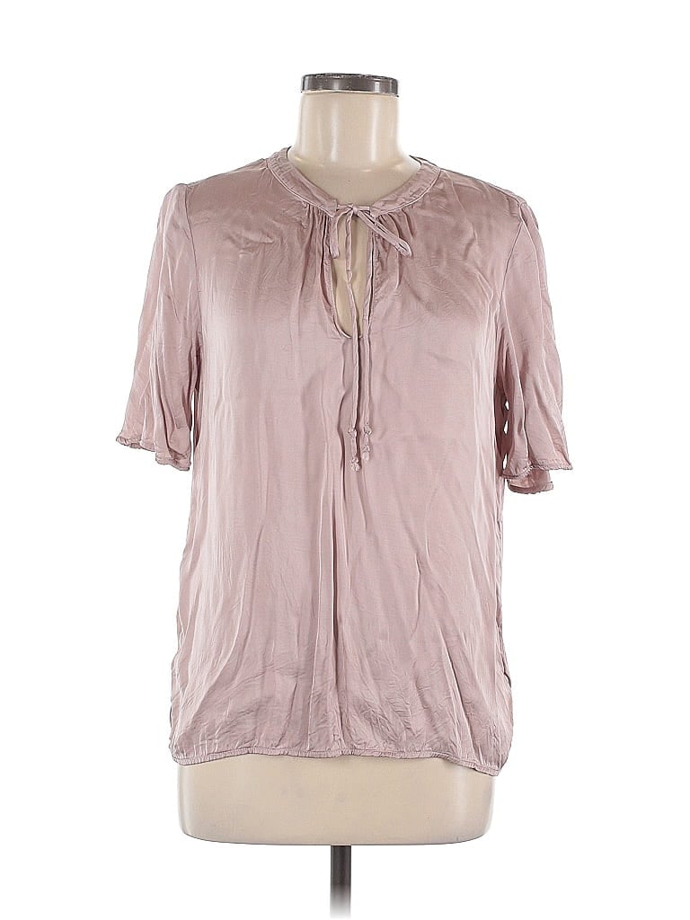 Pre-owned Velvet By Graham & Spencer Short Sleeve Blouse In Brown