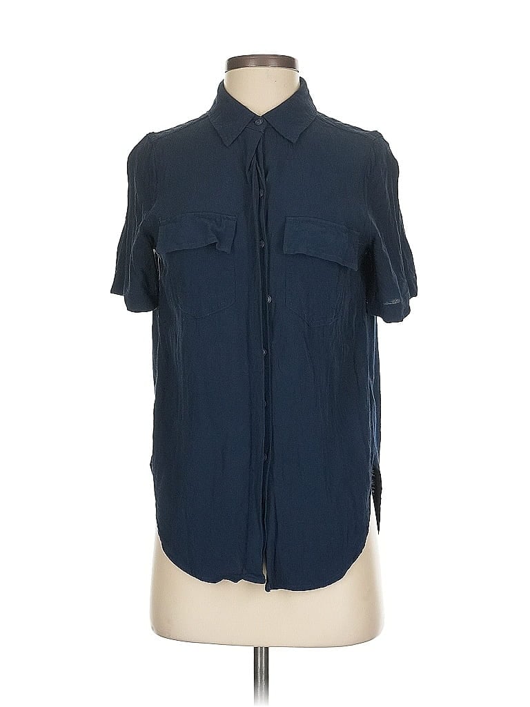 Pre-owned Porridge Short Sleeve Button Down Shirt In Blue