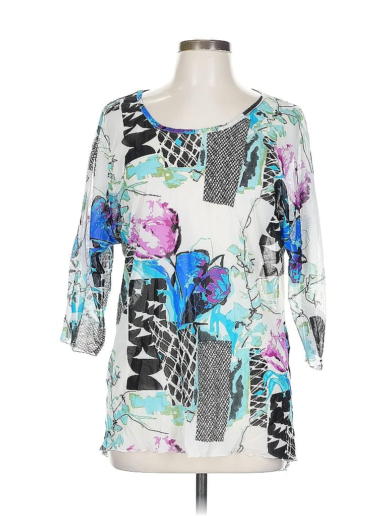 Pre-owned Kaktus 3/4 Sleeve Blouse In Blue