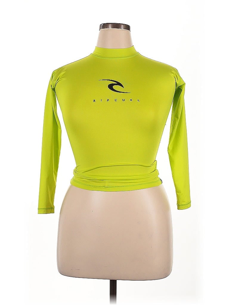 Pre-owned Rip Curl 3/4 Sleeve T-shirt In Green