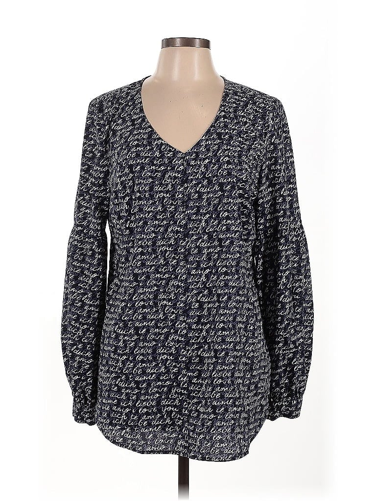 Pre-owned Cabi Long Sleeve Blouse In Blue