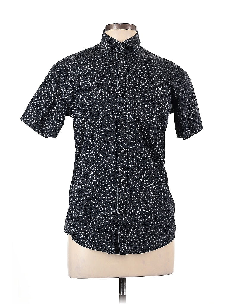 Pre-owned Amazon Essentials Short Sleeve Button Down Shirt In Black
