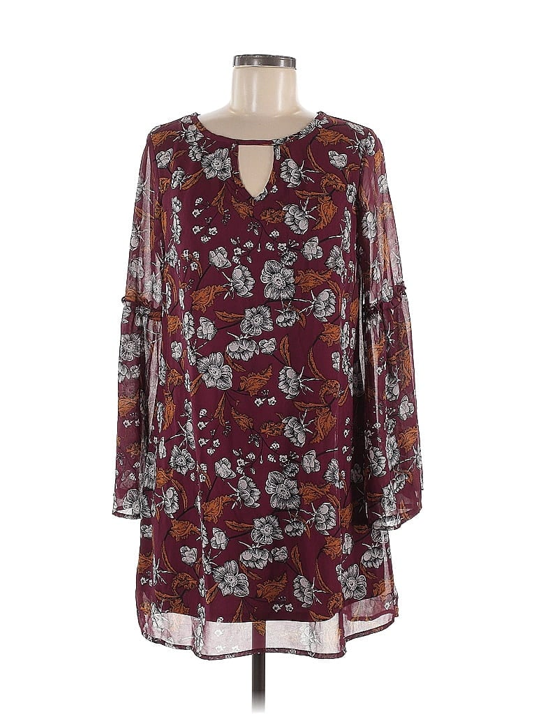 Pre-owned Xhilaration Casual Dress In Burgundy