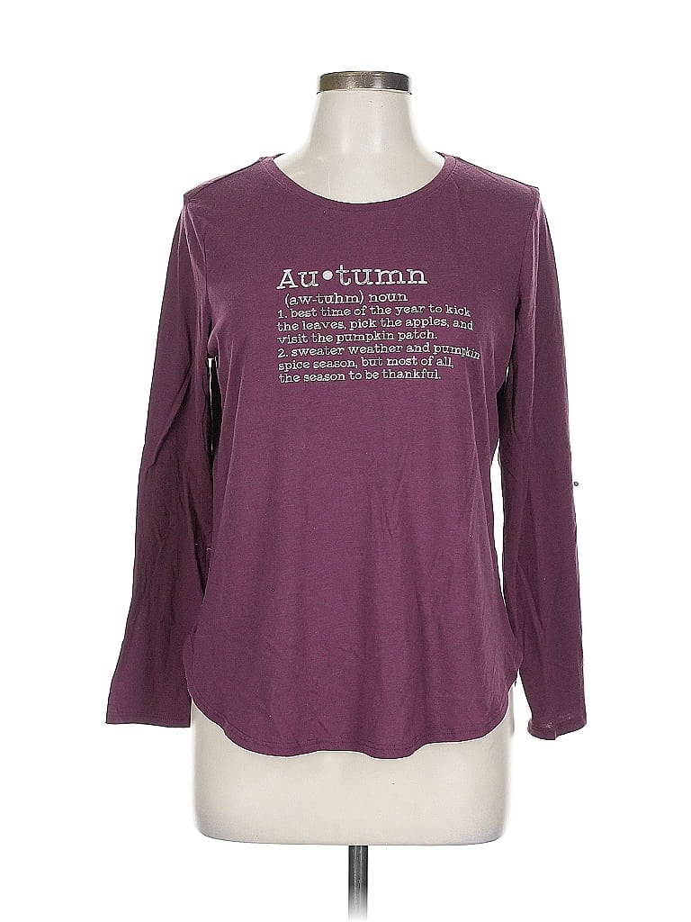 Pre-owned State Of Mine Long Sleeve T-shirt In Burgundy