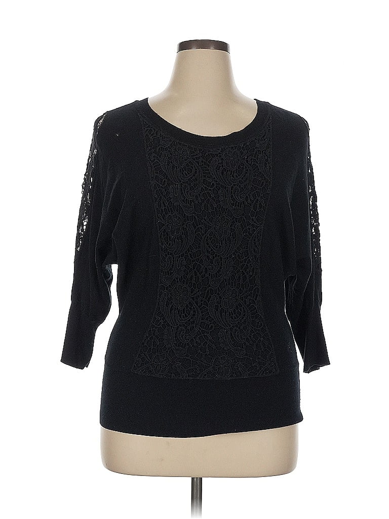 Pre-owned Lane Bryant Pullover Sweater In Black