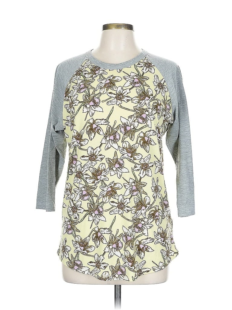 Pre-owned Lularoe 3/4 Sleeve T-shirt In Gray