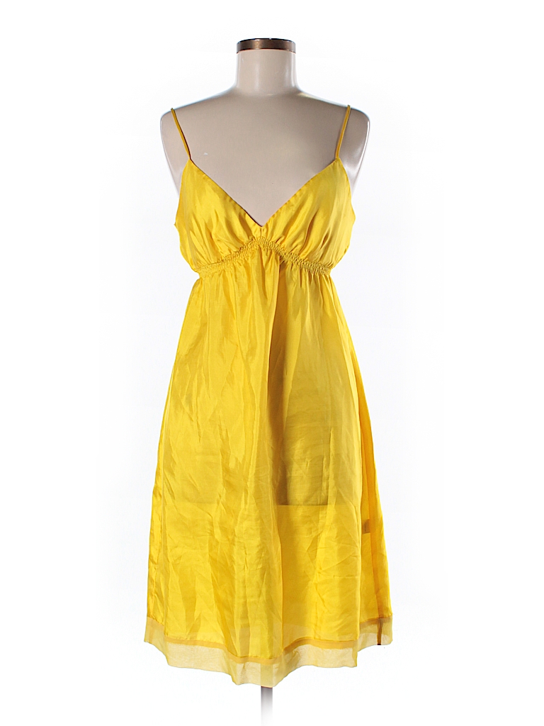 Miguelina Solid Yellow Casual Dress Size L - 79% off | thredUP