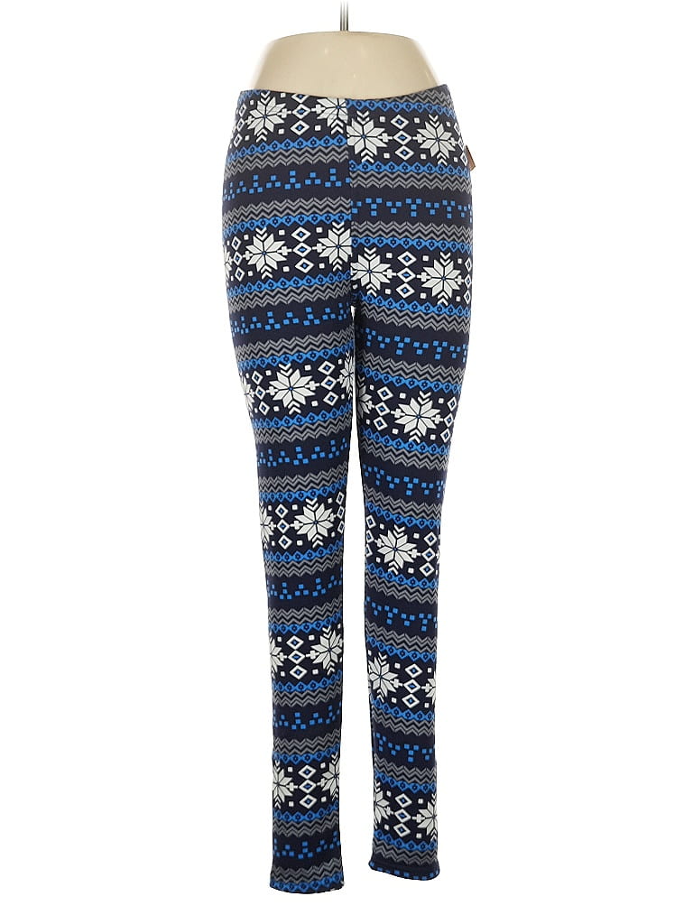 Just Cozy Print Blue Leggings Size M - photo 1