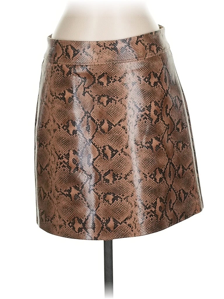 Pre-owned Blanknyc Blank Nyc Faux Leather Skirt In Brown