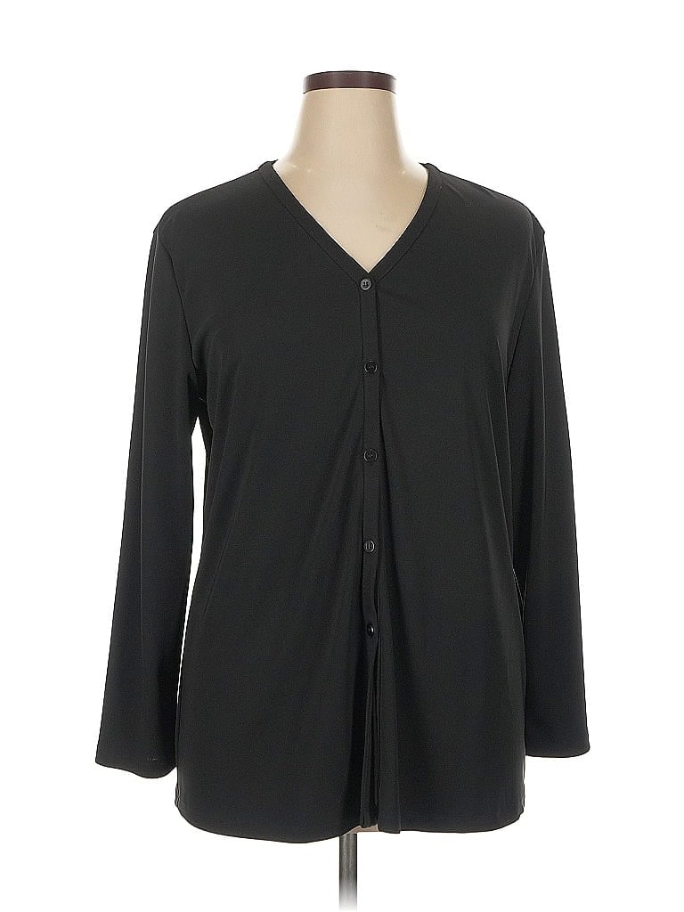 Christine 100% Polyester Black Long Sleeve Blouse Size 16 - photo 1