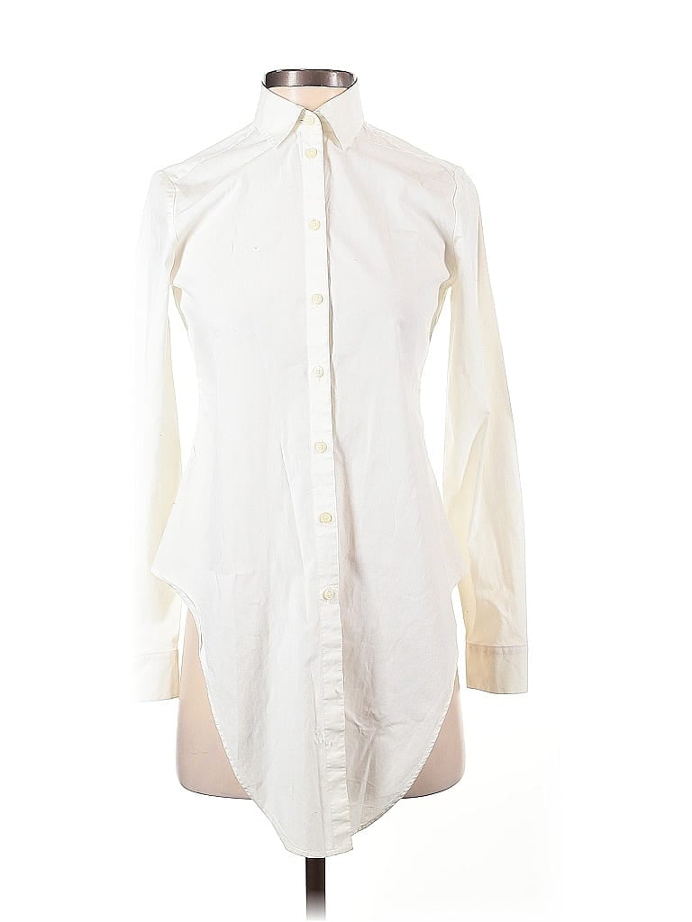 Pre-owned Banana Republic Long Sleeve Blouse In White