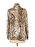 Les Copains 100% Silk Animal Print Gold Tan Long Sleeve Silk Top Size EU (IT) 48 / US 12 - photo 2