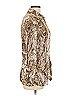 Les Copains 100% Silk Animal Print Gold Tan Long Sleeve Silk Top Size EU (IT) 48 / US 12 - photo 3