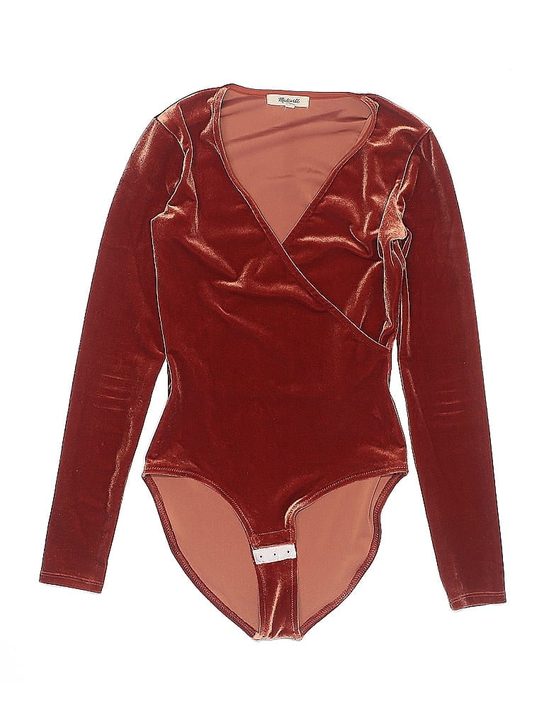 Pre-owned Madewell Bodysuit In Burgundy