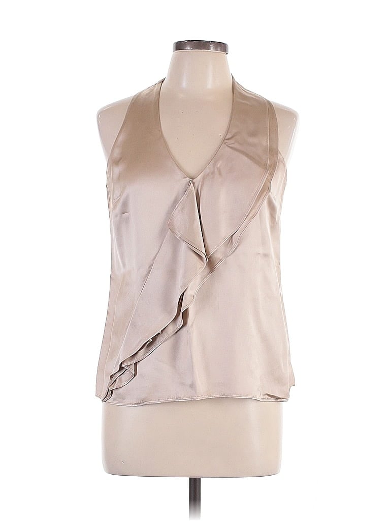Worth Silver Tan Sleeveless Blouse Size 10 - photo 1
