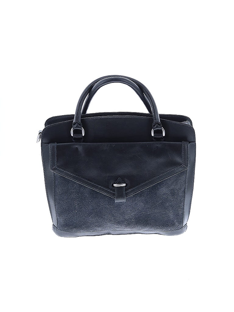 Madewell 100% Leather Black Gray Leather Satchel One size - photo 1
