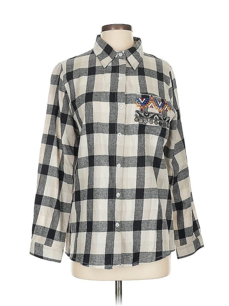 Pre-owned London Fog Long Sleeve Button Down Shirt In Gray
