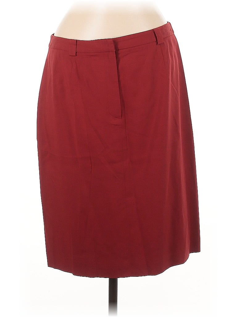 Pre-owned Ann Taylor Formal Skirt In Burgundy