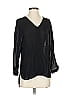 Tibi 100% Viscose Rayon Black Long Sleeve Blouse Size S - photo 1