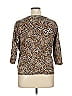 Anne Klein Sport 100% Cotton Animal Print Brown 3/4 Sleeve Blouse Size 1X - photo 2
