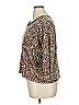 Anne Klein Sport 100% Cotton Animal Print Brown 3/4 Sleeve Blouse Size 1X - photo 4