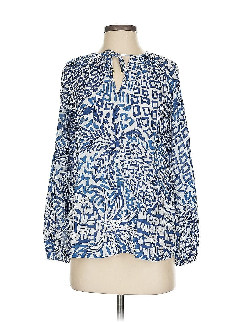 Pre-owned Lilly Pulitzer Long Sleeve Blouse In Blue