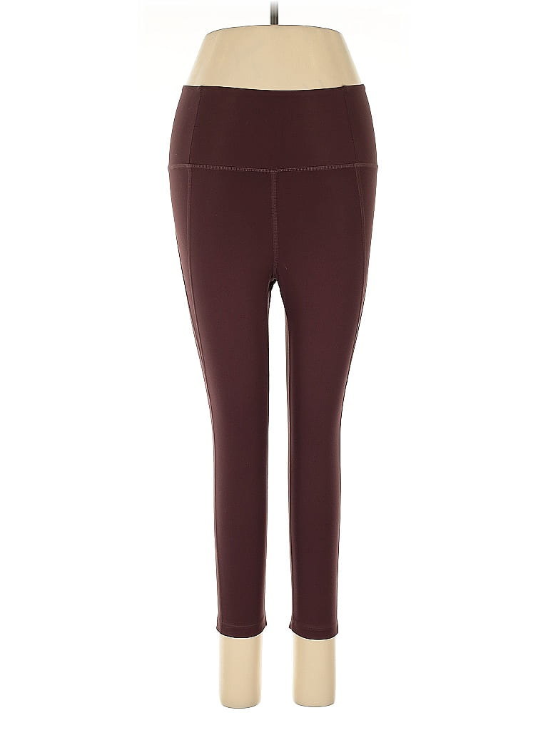 Pre-owned Girlfriend Collective Active Pants In Burgundy