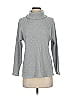 Roz & Ali Solid Gray Turtleneck Sweater Size S - photo 1