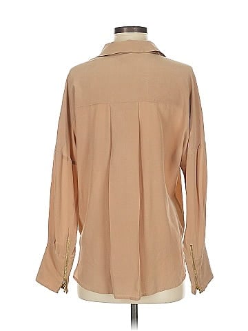 Back Label 3/4 Sleeve Silk Top (view 2)