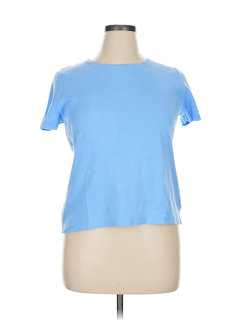 Pre-owned Talbots Outlet Short Sleeve T-shirt In Blue