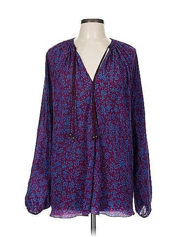 Elizabeth and James Long Sleeve Silk Top (view 1)