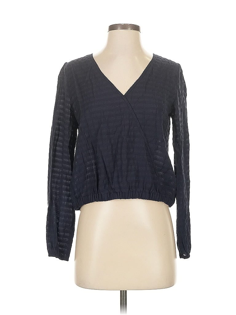 Pre-owned Ann Taylor Loft Long Sleeve Blouse In Black