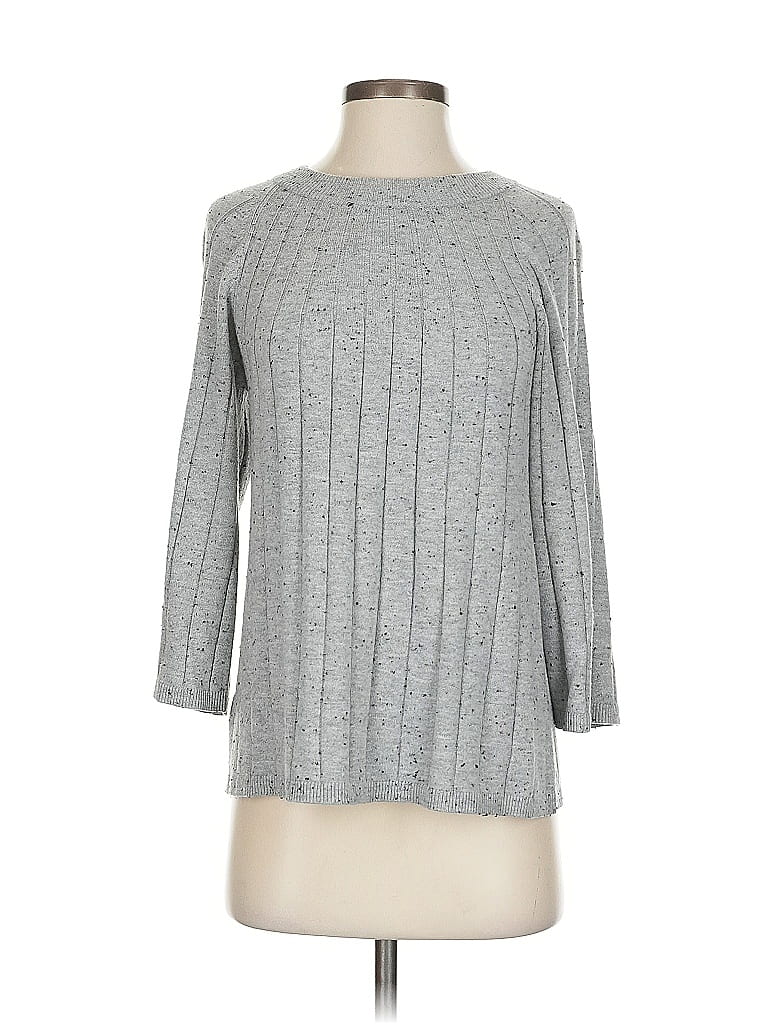 Pre-owned Ann Taylor Loft Pullover Sweater In Gray