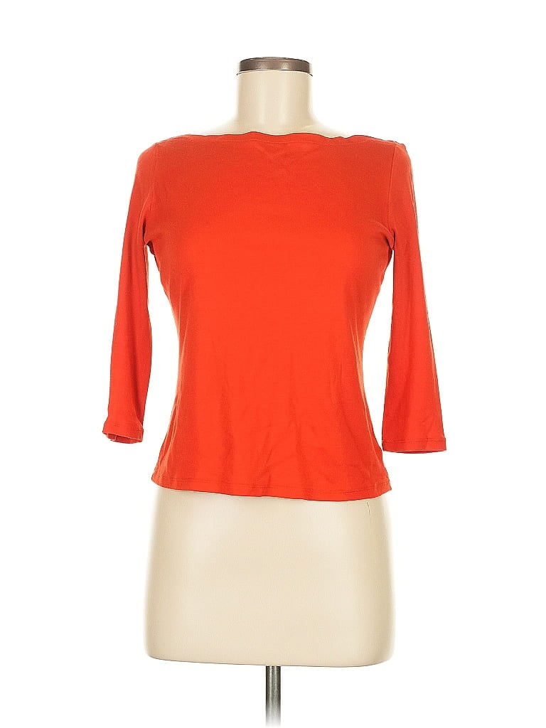 Pre-owned Talbots 3/4 Sleeve T-shirt In Orange