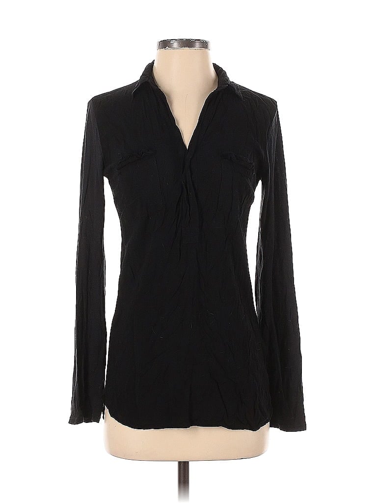Pre-owned Splendid Long Sleeve Blouse In Black