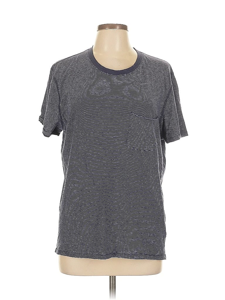 Pre-owned 7 For All Mankind Short Sleeve T-shirt In Blue