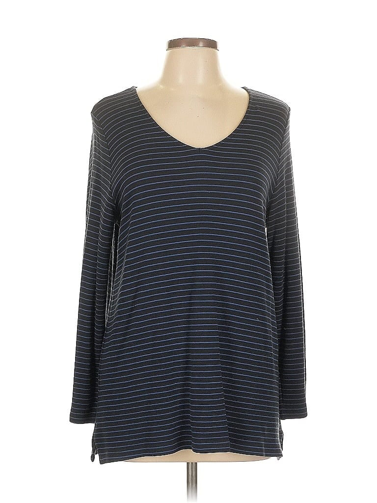 Pre-owned Jjill 3/4 Sleeve T-shirt In Blue