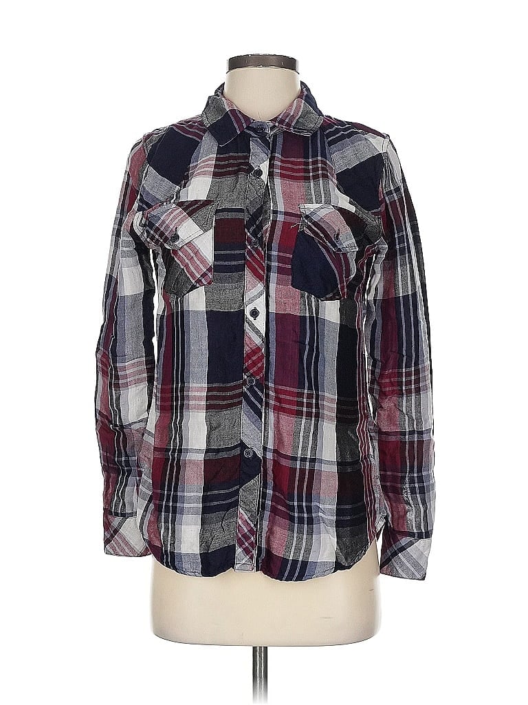 Pre-owned Rails Long Sleeve Button Down Shirt In Burgundy